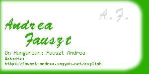 andrea fauszt business card
